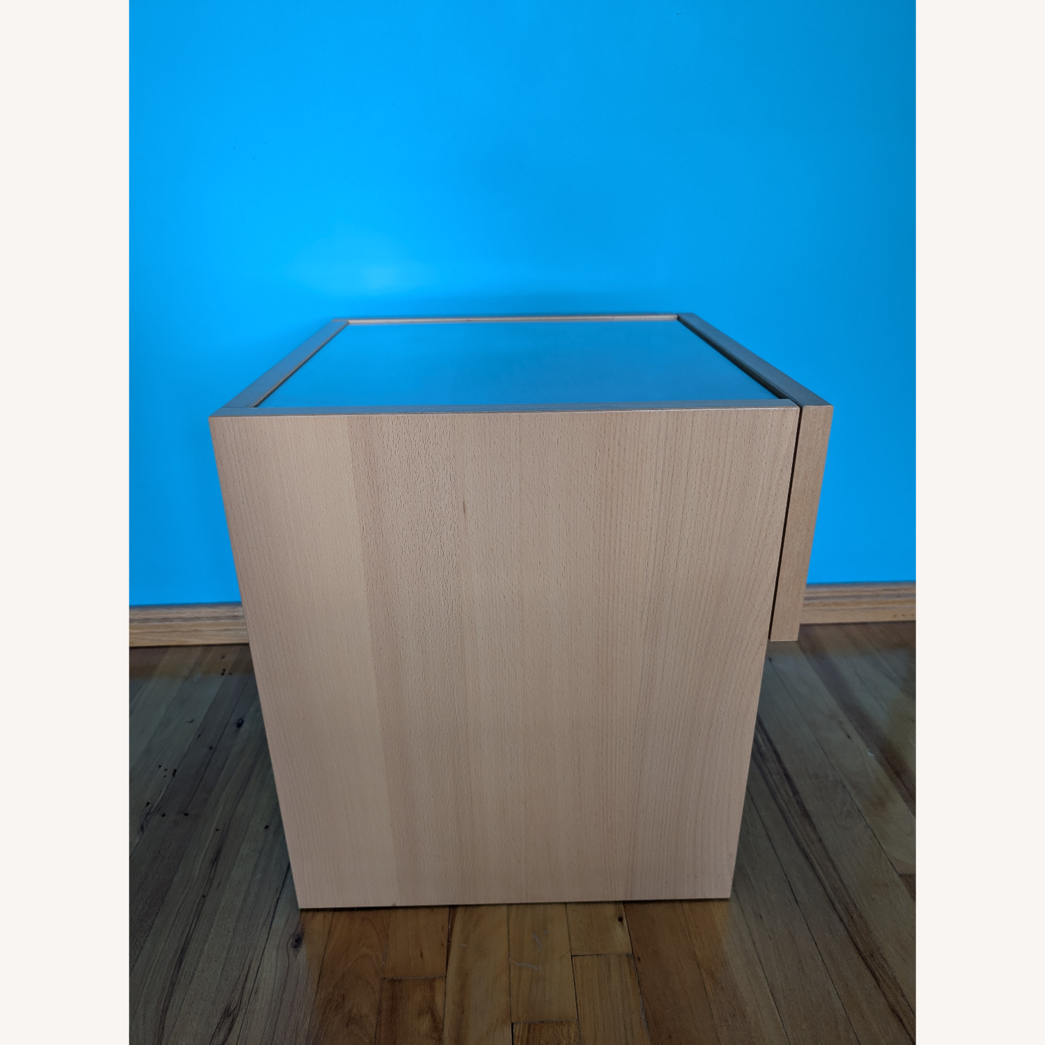 Wood Nightstand With Glass Top - image-4