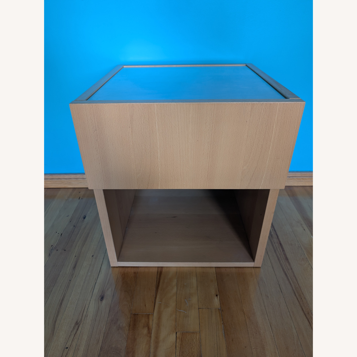 Wood Nightstand With Glass Top - image-3