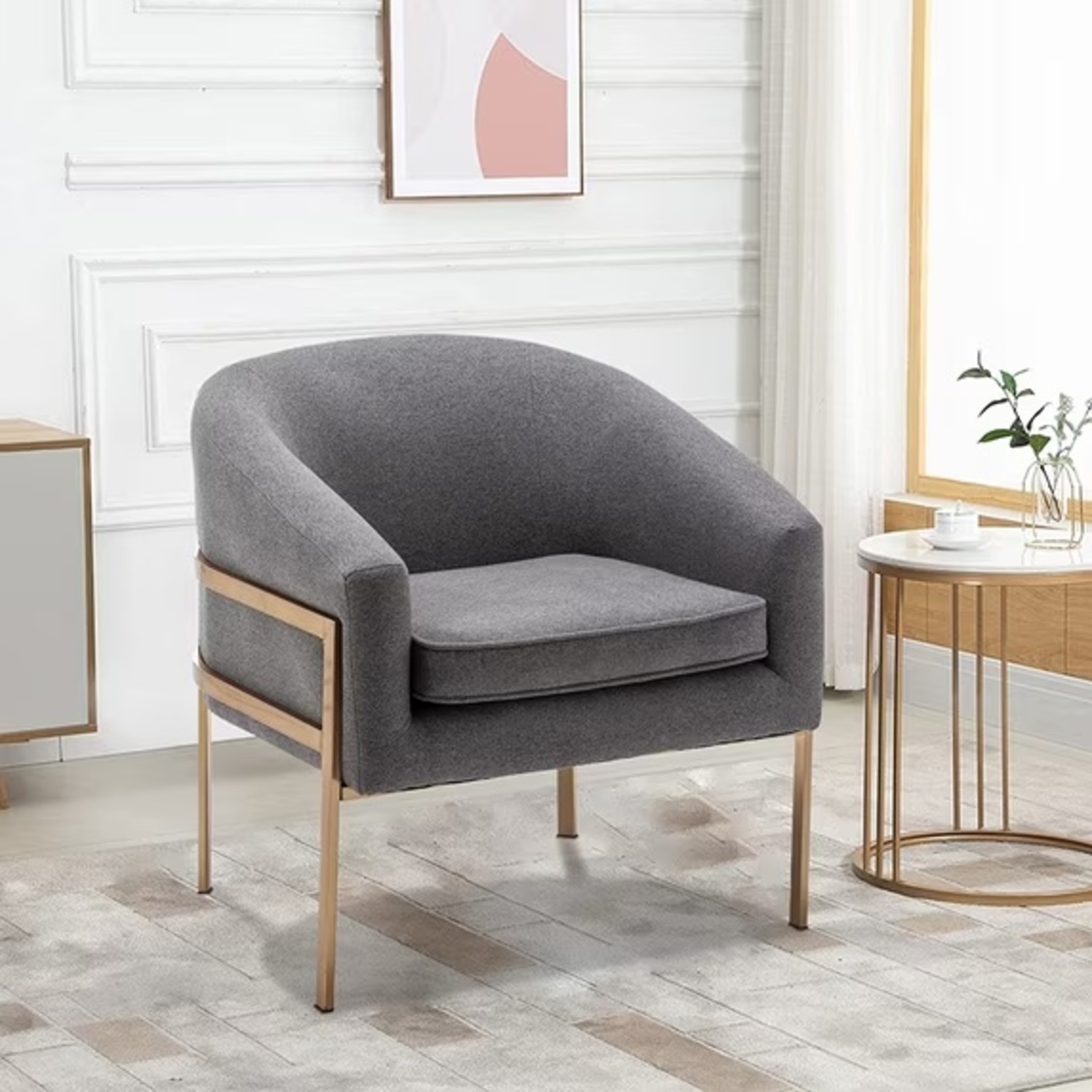 Wayfair Light Gray Fabric Accent Chairs - image-5