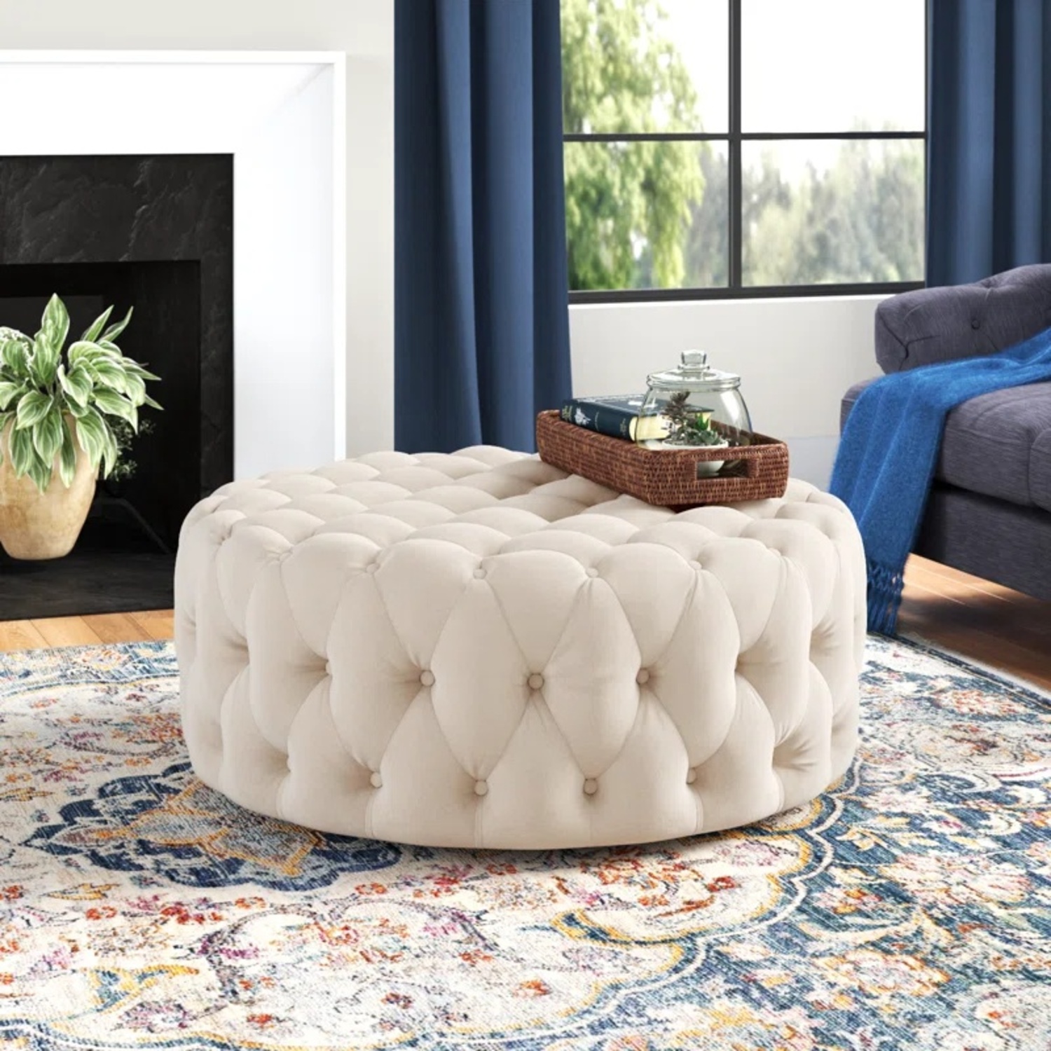 Wayfair Natural Fabric Ottoman - image-3