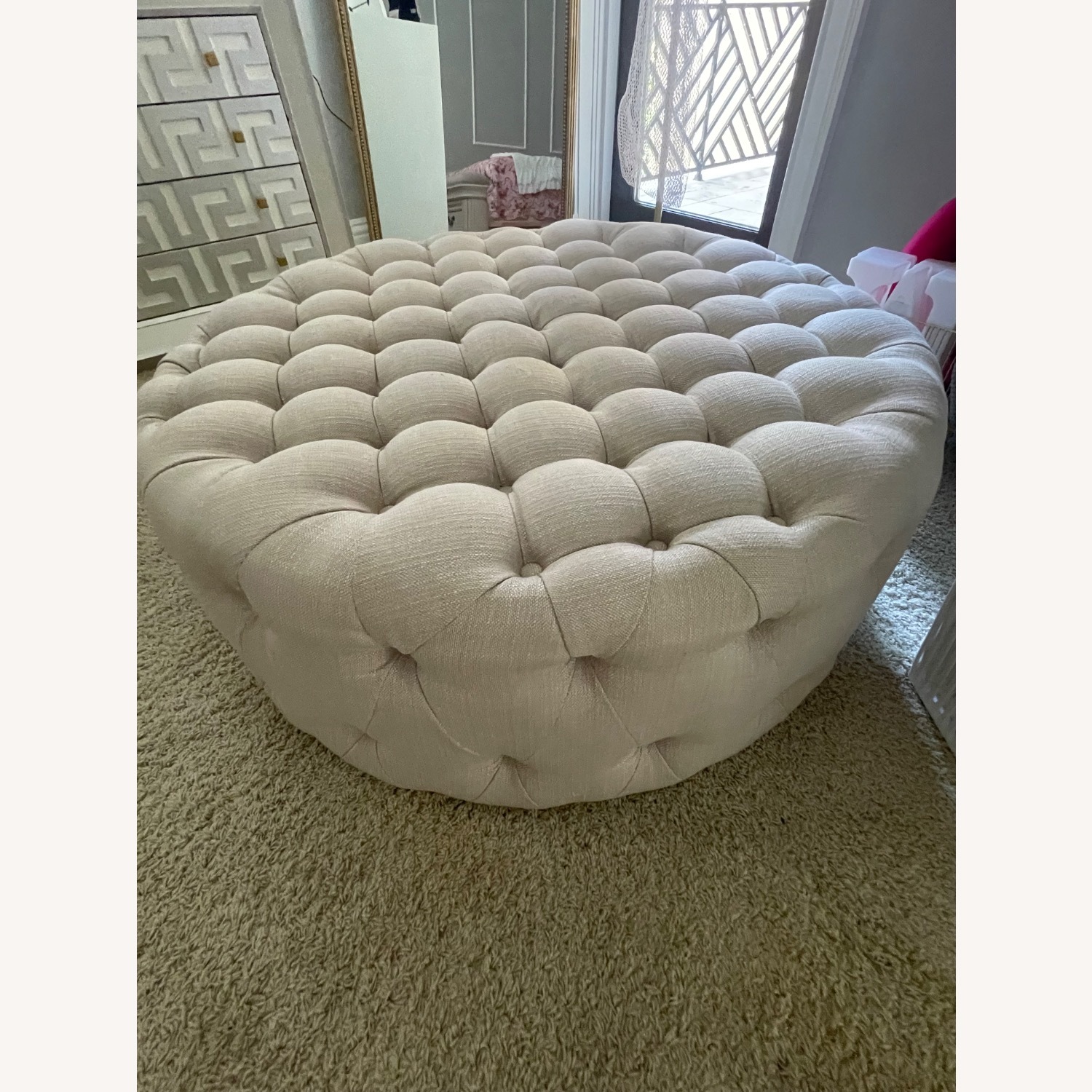 Wayfair Natural Fabric Ottoman - image-1