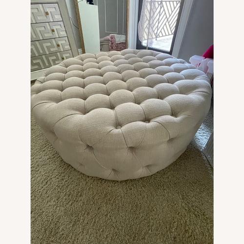 Used Wayfair Natural Fabric Ottoman for sale on AptDeco