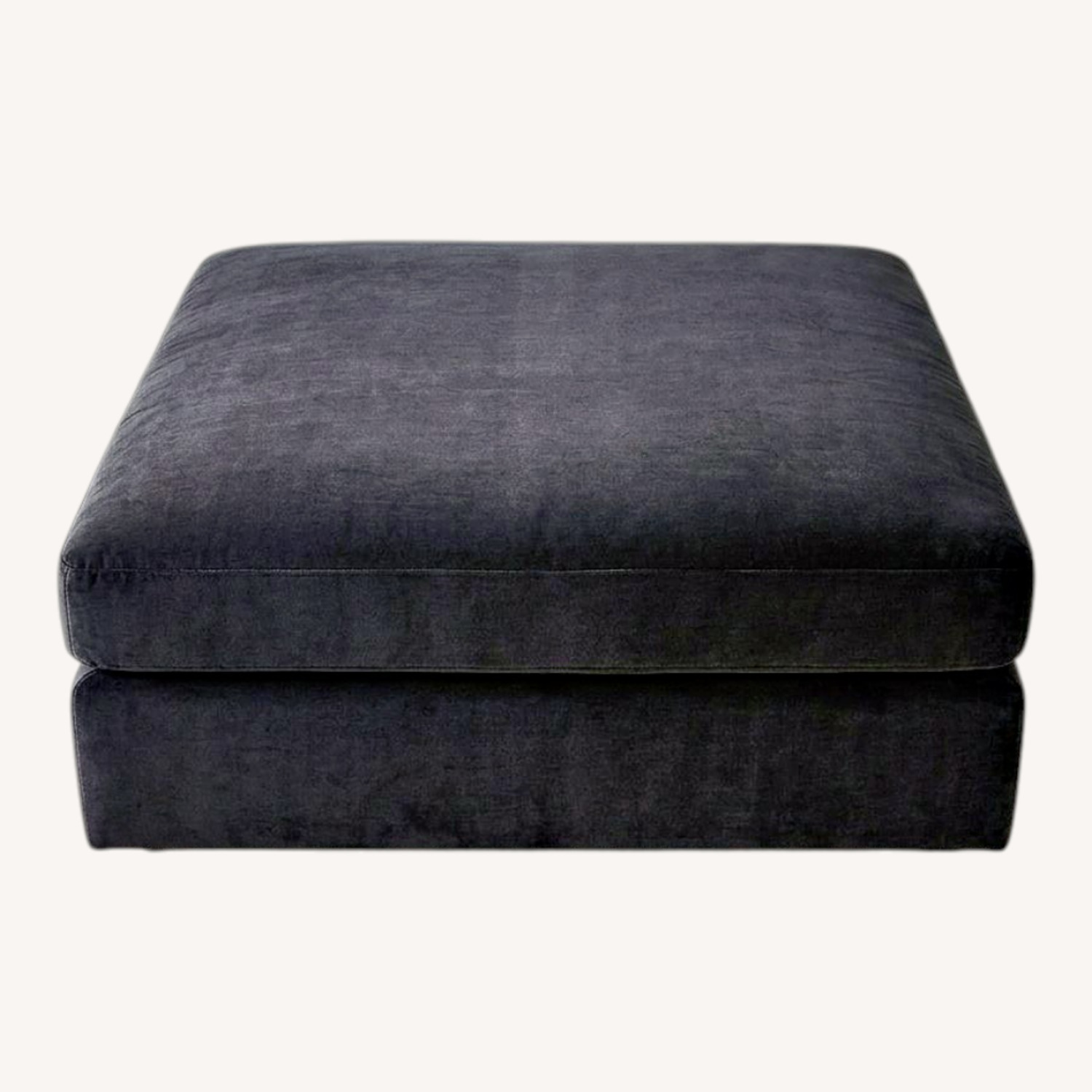 Black Velvet Ottoman - image-0