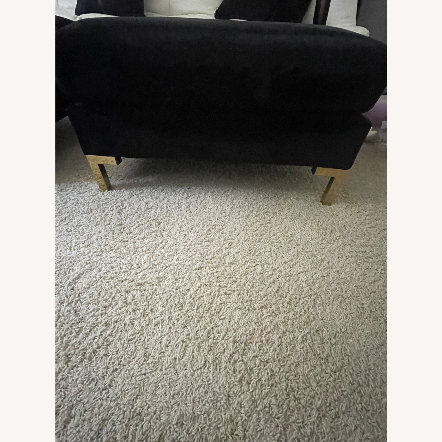 Black Velvet Ottoman - image-2
