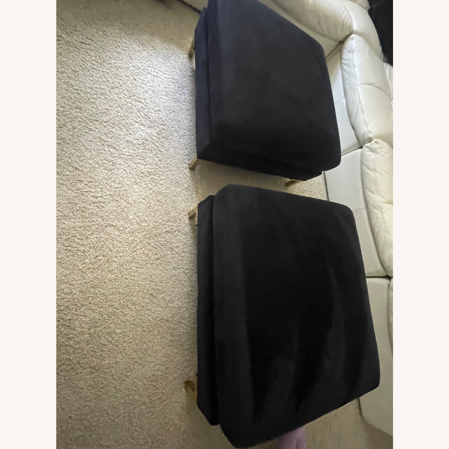 Black Velvet Ottoman - image-1