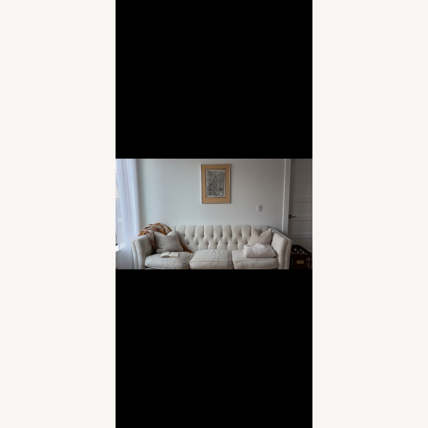 White Custom uUpholstery Designer Sofa - image-1