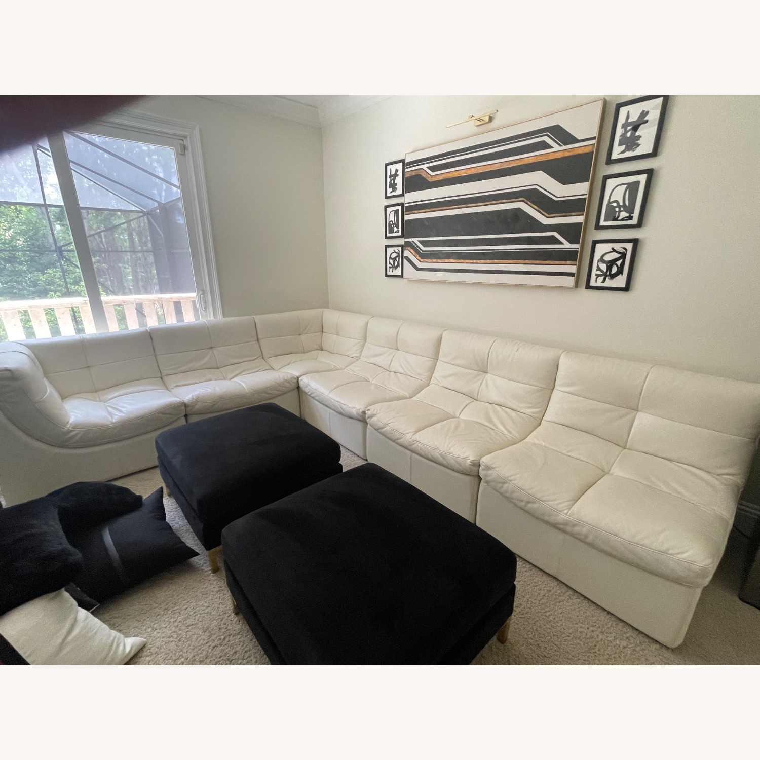 Z Gallerie White 3+ Piece Sectional - image-4