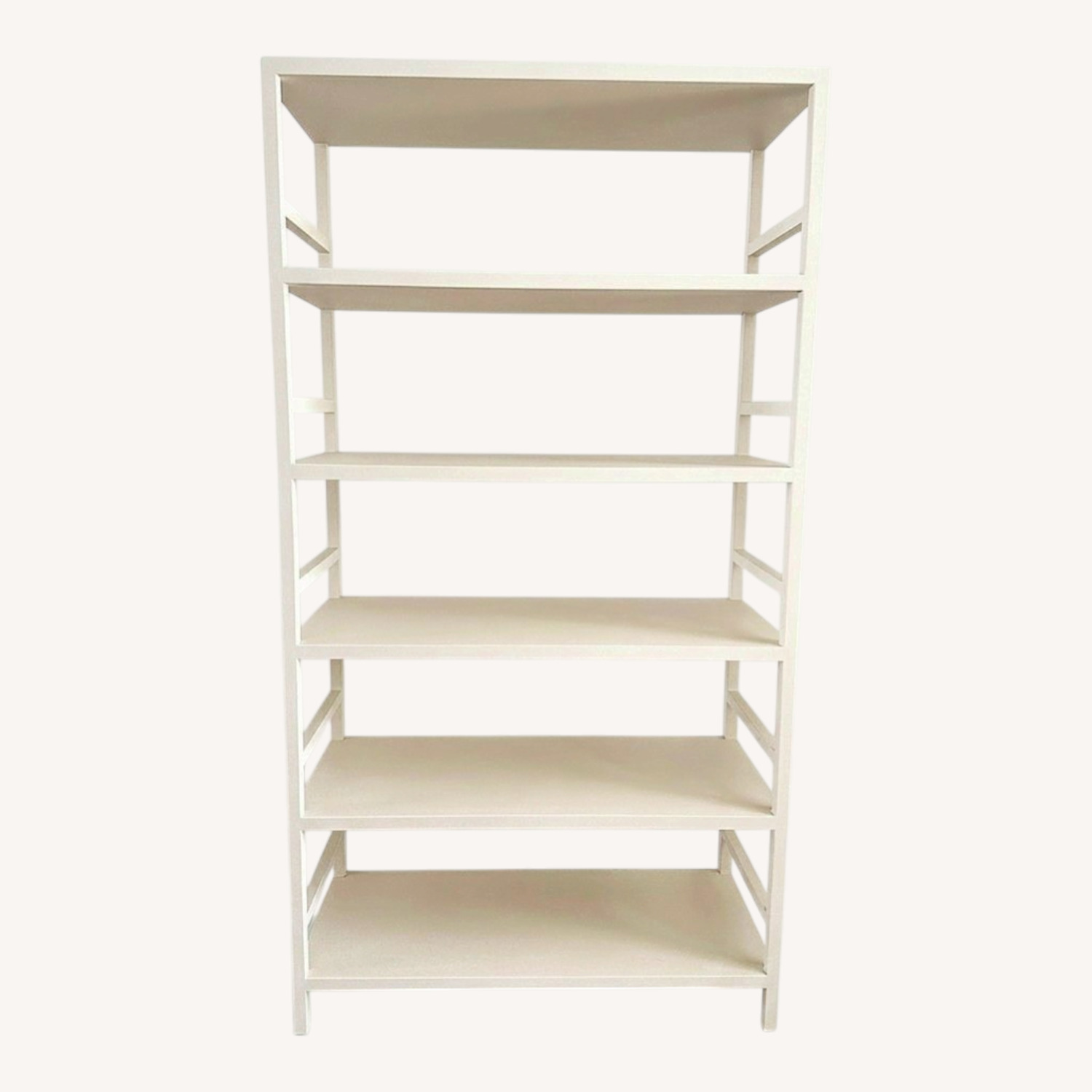 Made Goods Cream Faux Raffia Bookcase - image-0