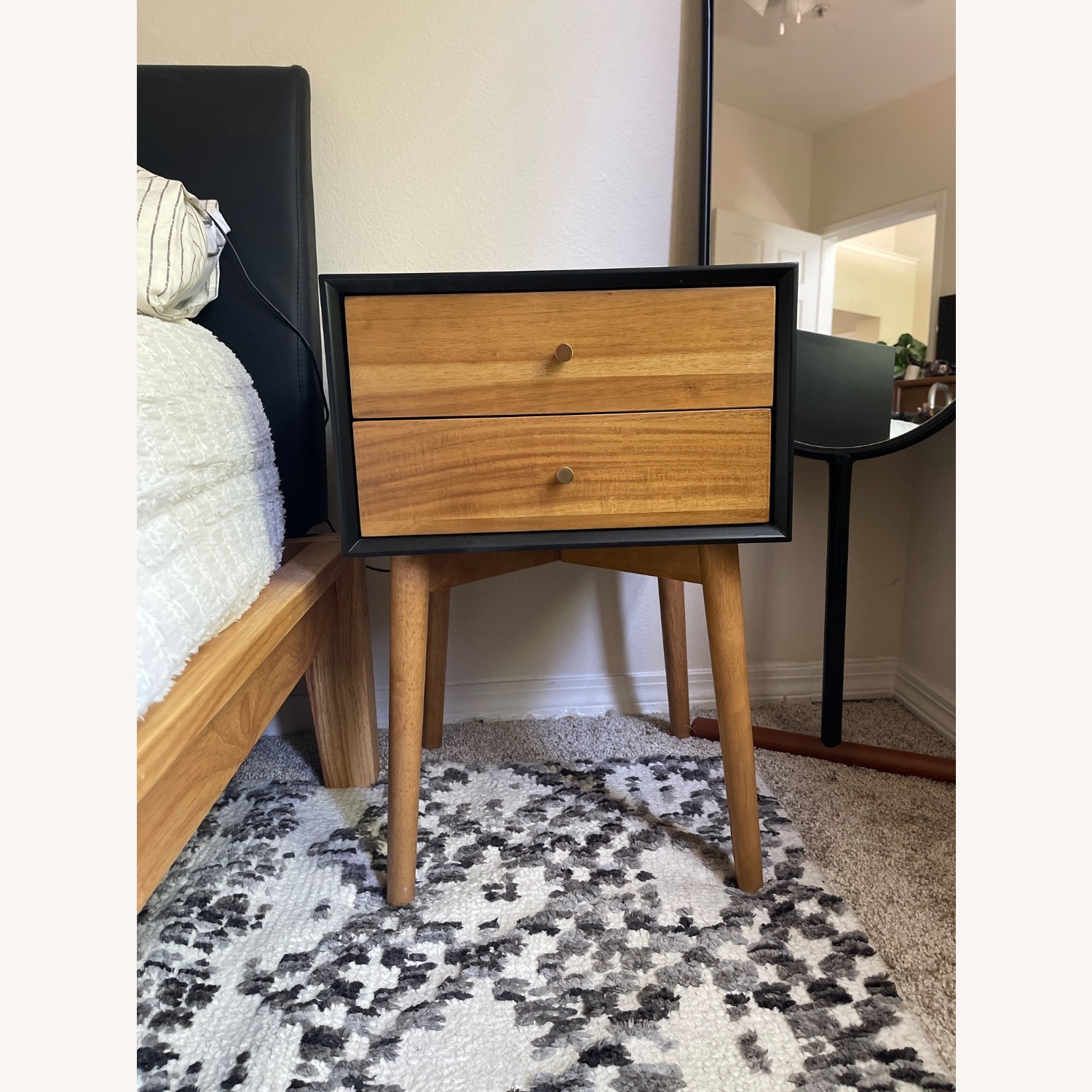 Amazon Black Mid-Century Modern Wood Nightstands - image-1