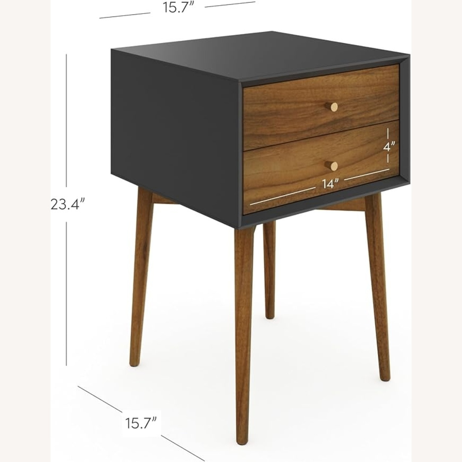 Amazon Black Mid-Century Modern Wood Nightstands - image-4