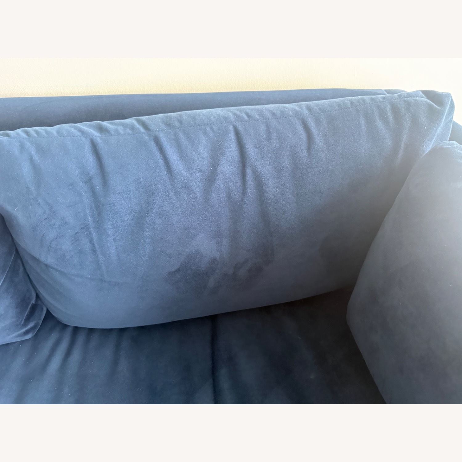 West Elm Shelter Ink Blue Performance Velvet Sofa - image-7