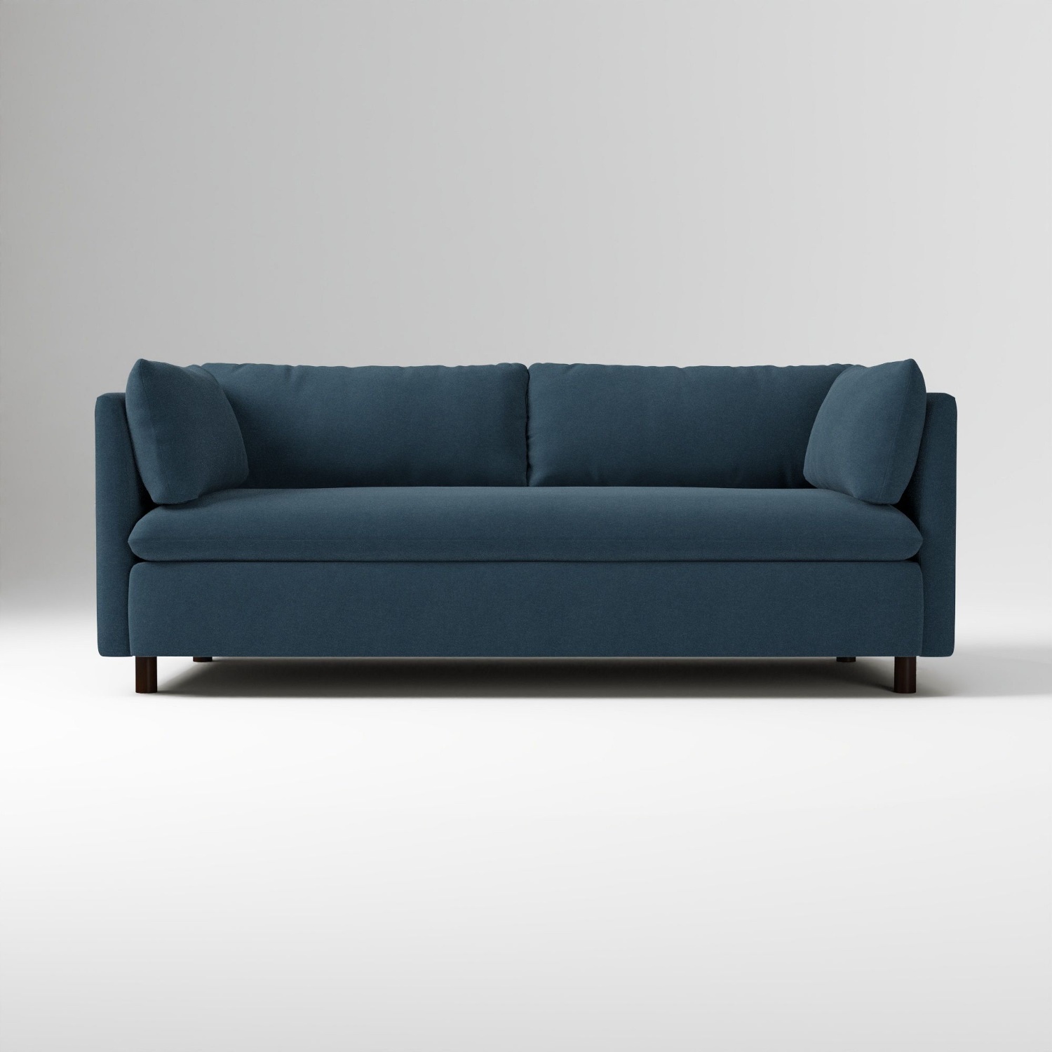 West Elm Shelter Ink Blue Performance Velvet Sofa - image-9
