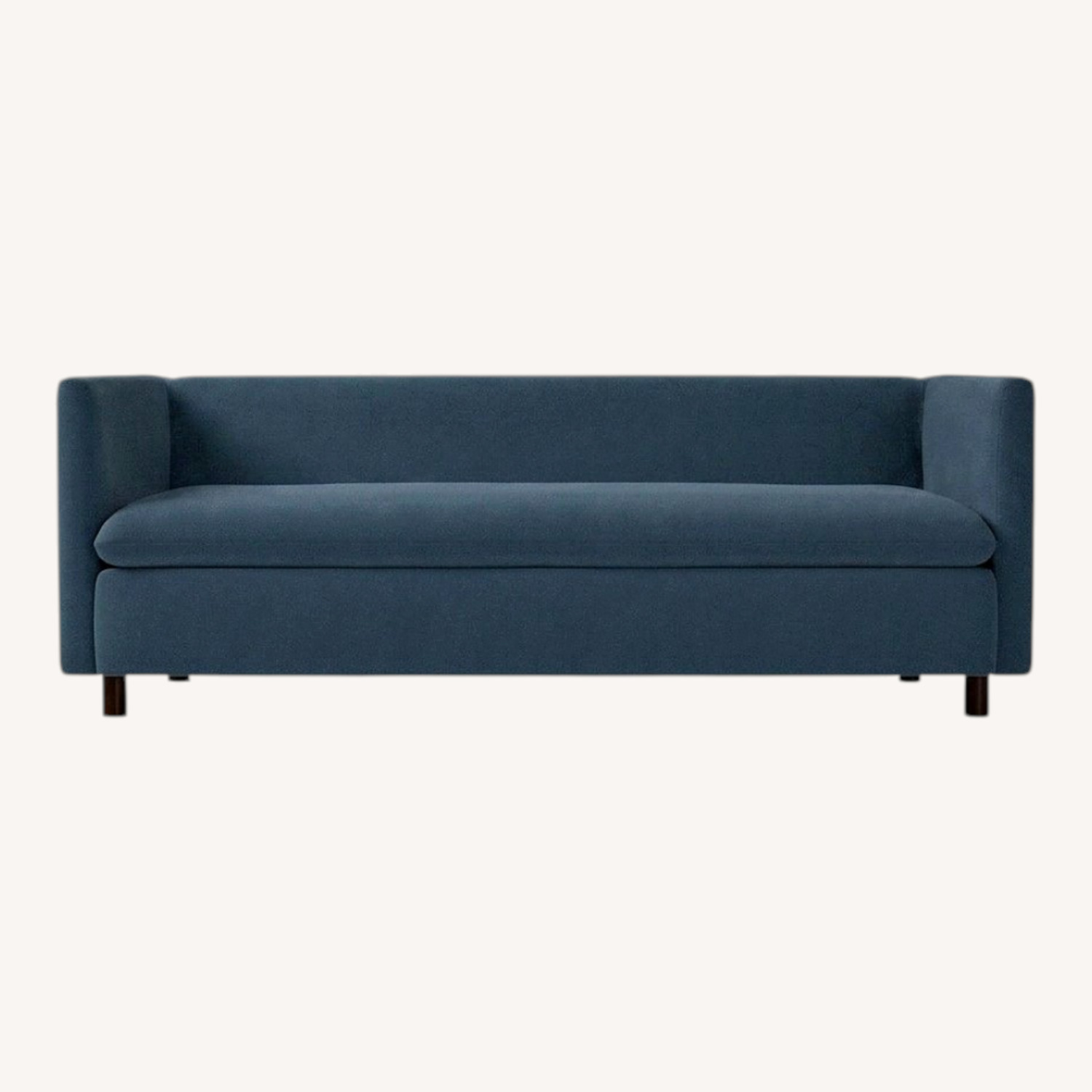 West Elm Shelter Ink Blue Performance Velvet Sofa - image-0