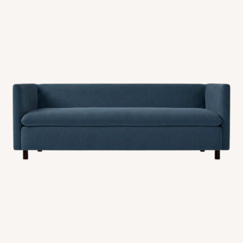 Used West Elm Shelter Ink Blue Performance Velvet Sofa  for sale on AptDeco