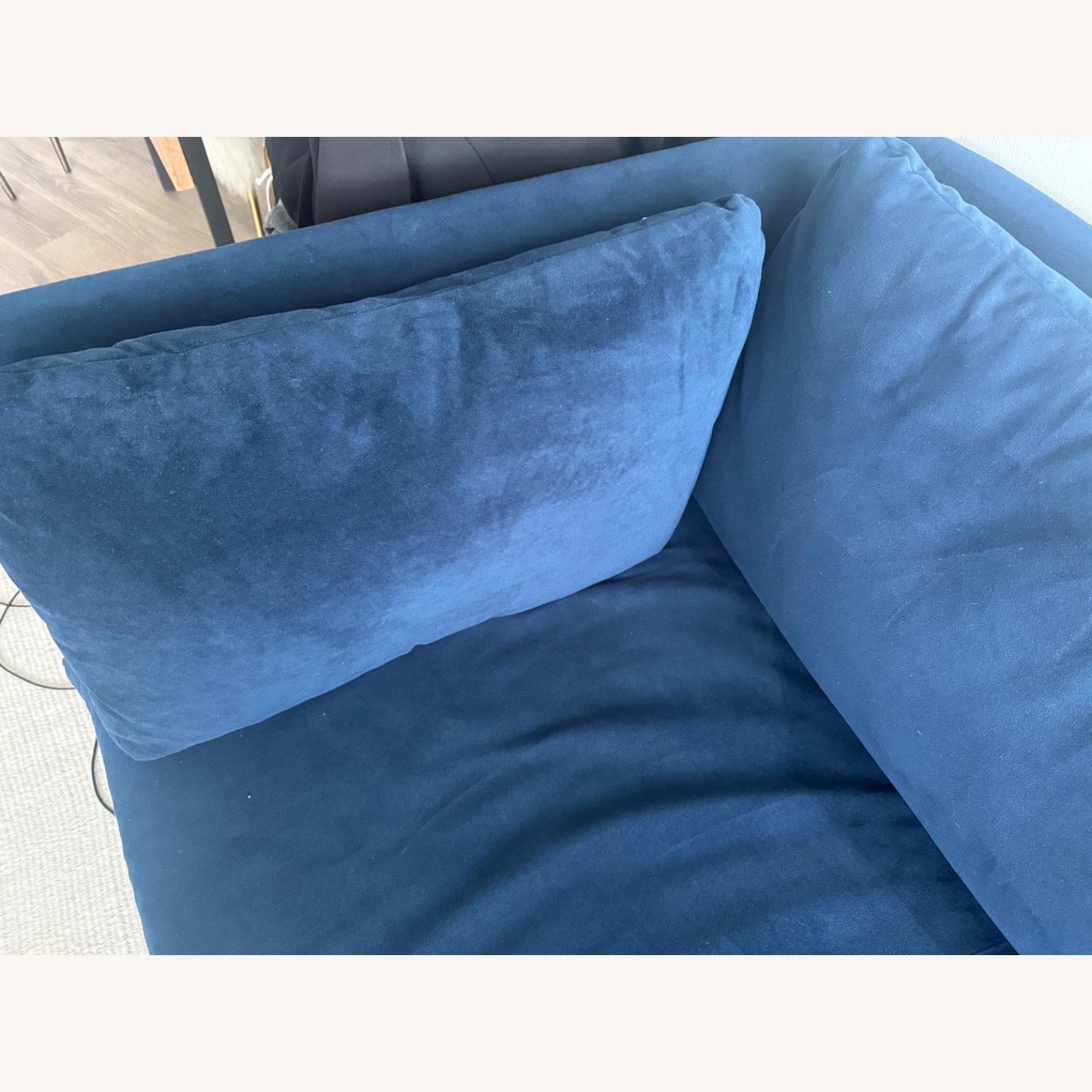 West Elm Shelter Ink Blue Performance Velvet Sofa - image-6