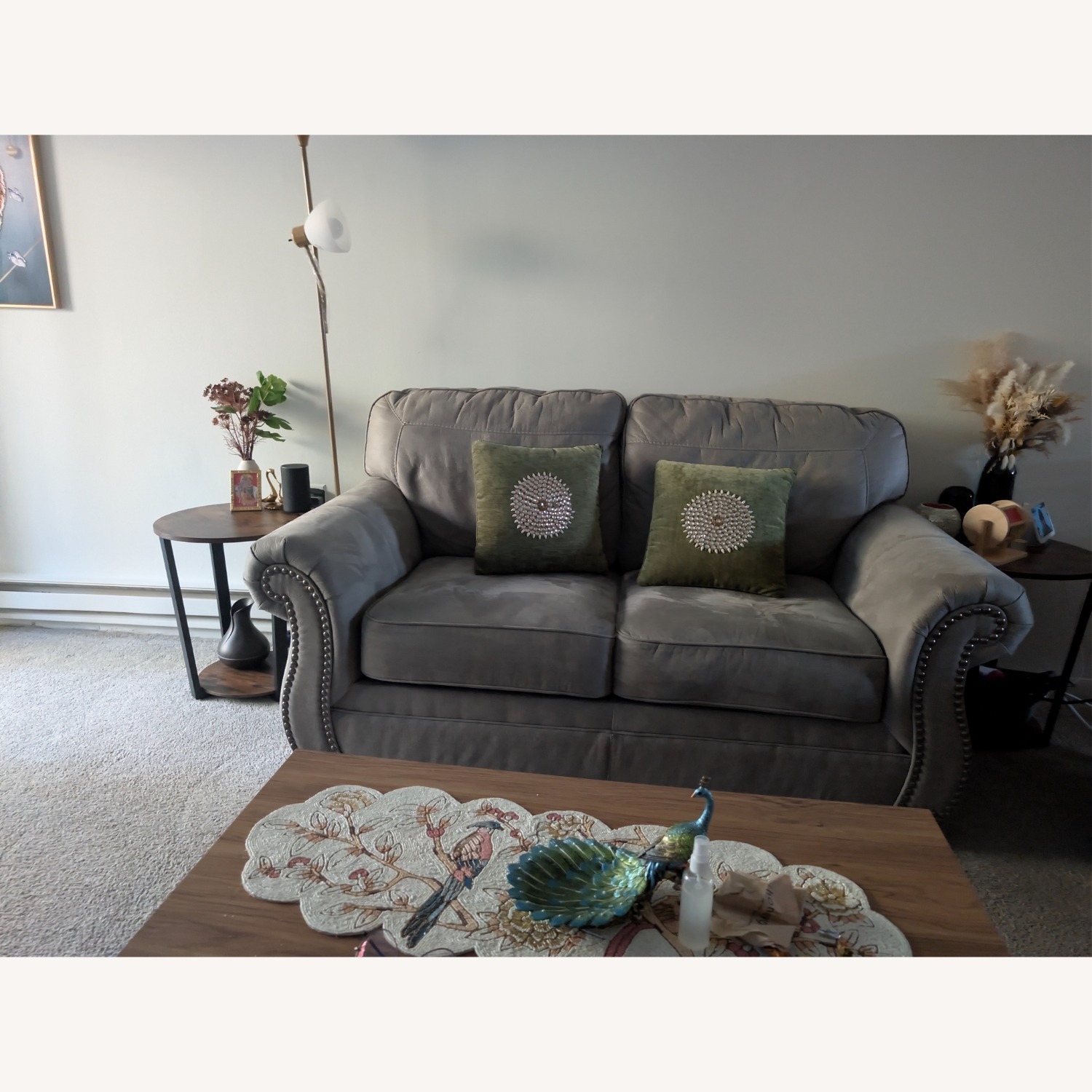 Raymour & Flanigan Light Gray 2 Seater Sofa - image-1