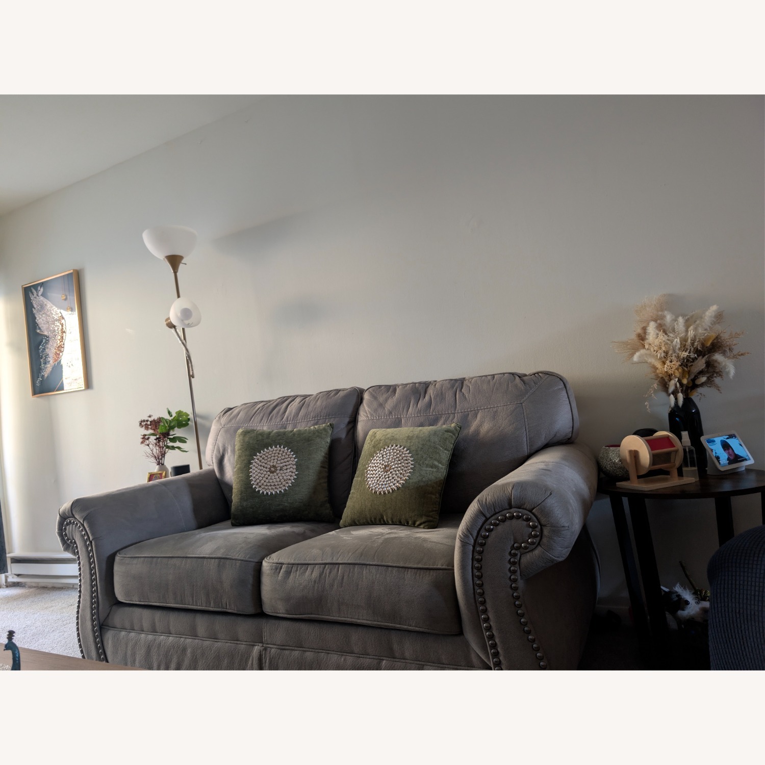 Raymour & Flanigan Light Gray 2 Seater Sofa - image-2