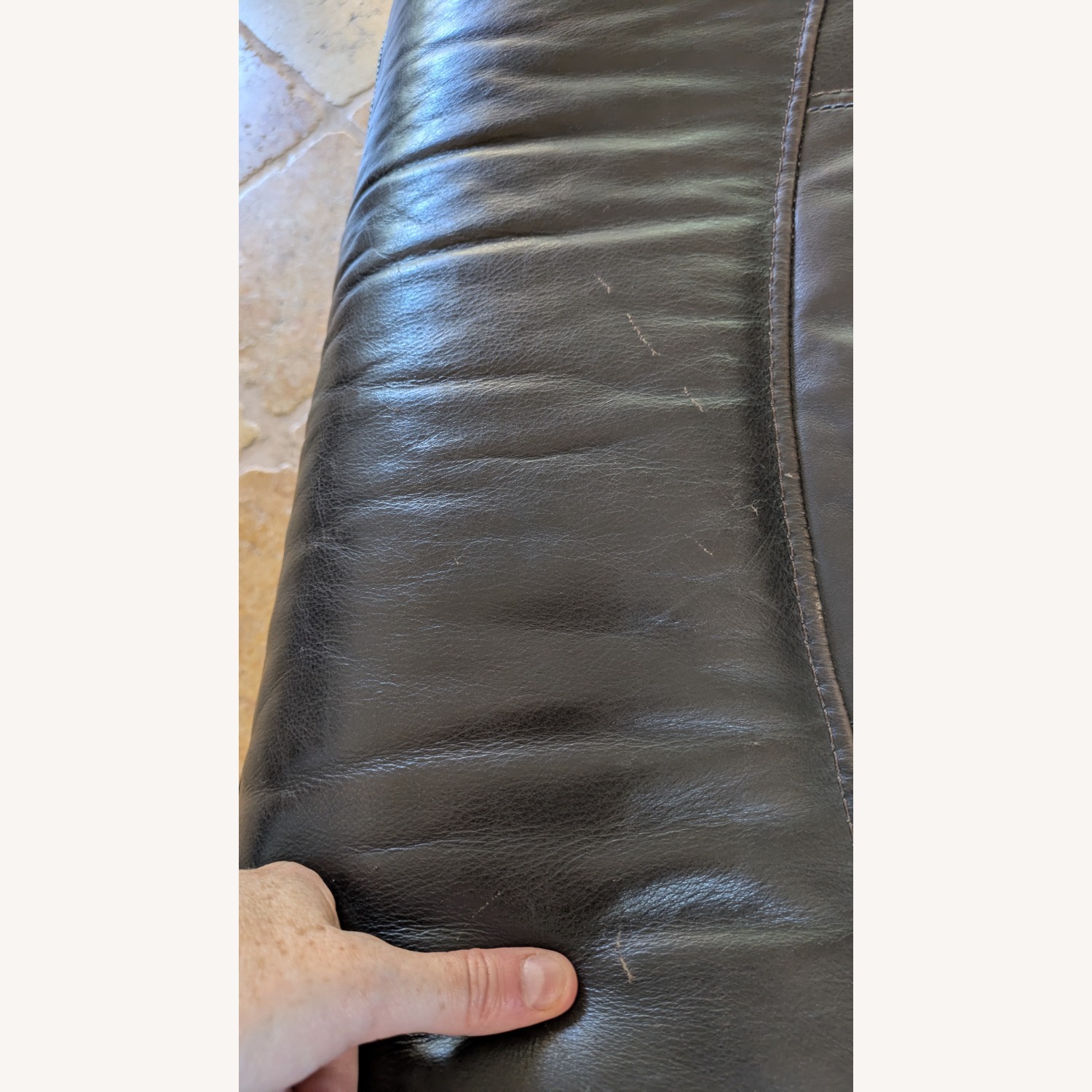 Black Leather 3+ Seater Sofa - image-3