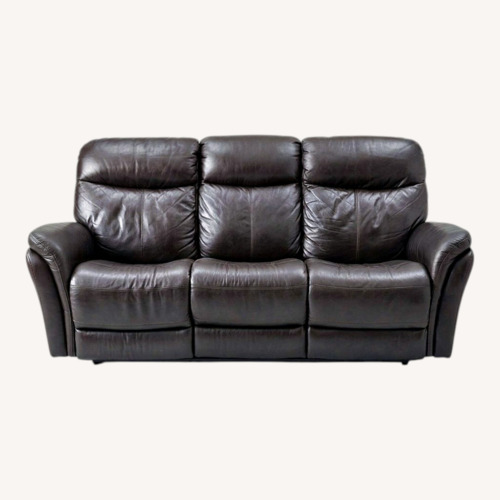 Used Black Leather 3+ Seater Sofa for sale on AptDeco