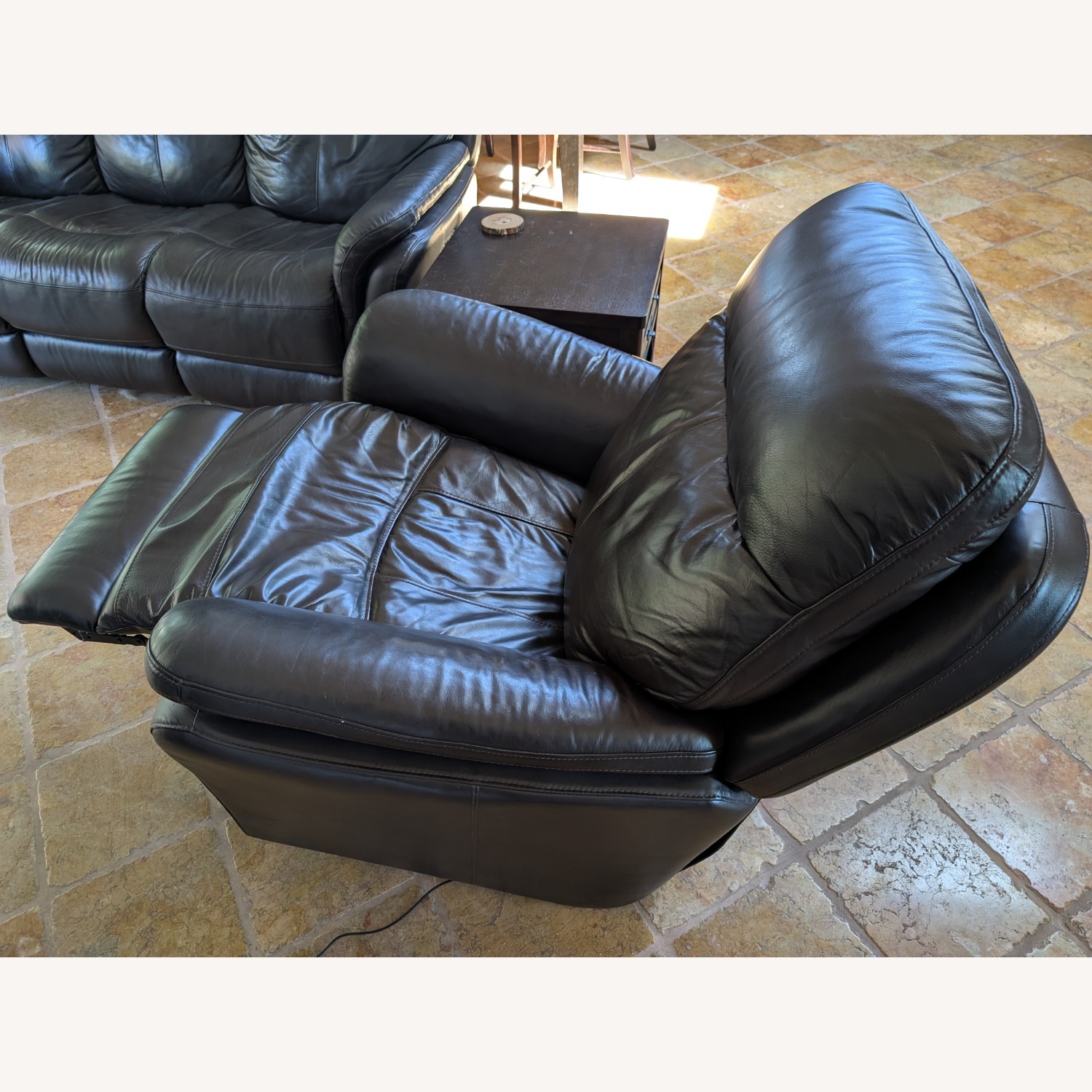 Black Leather Recliner - image-2
