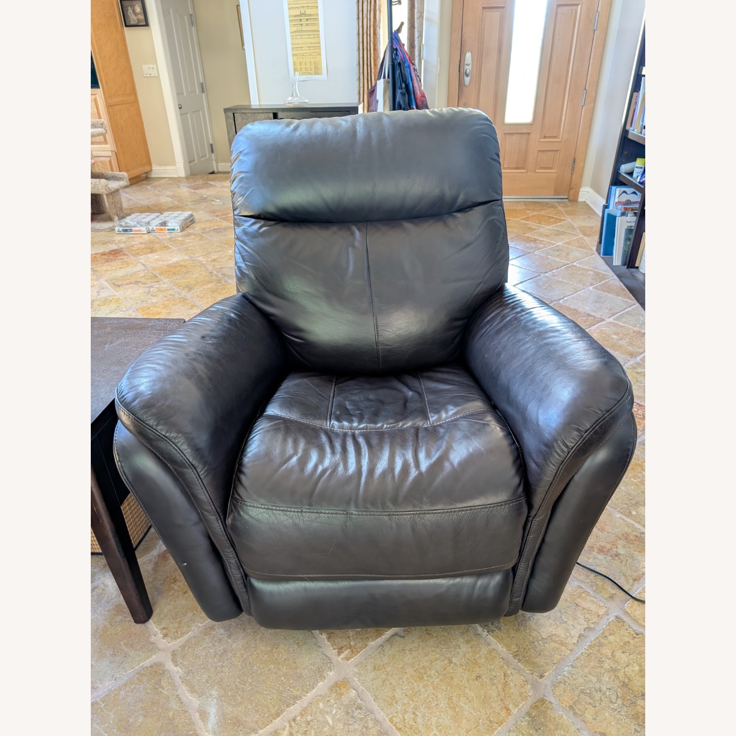 Black Leather Recliner - image-1