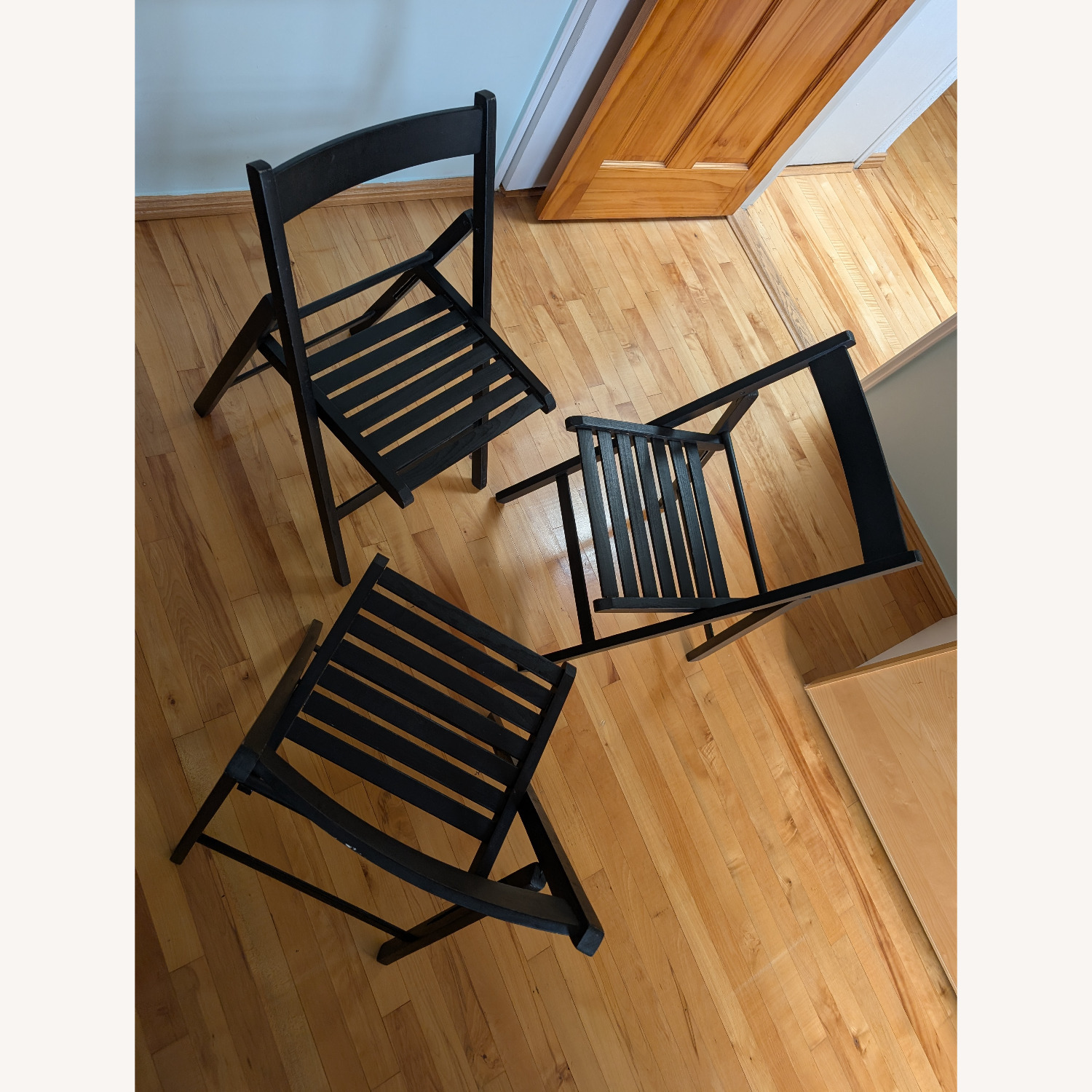 IKEA Frösvi Black Wood Folding Chair Set of 3 - image-1