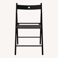 IKEA Frösvi Black Wood Folding Chair Set of 3