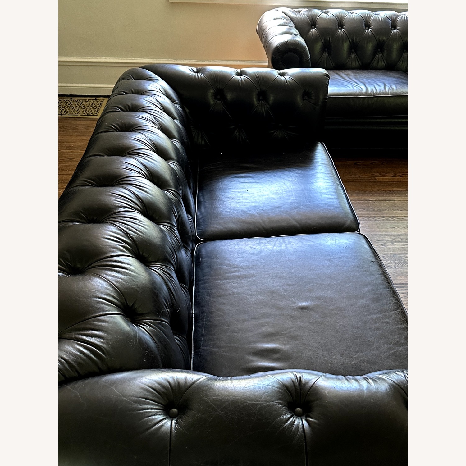 Potterybarn Chesterfield Roll Arm Leather Sofa - image-3