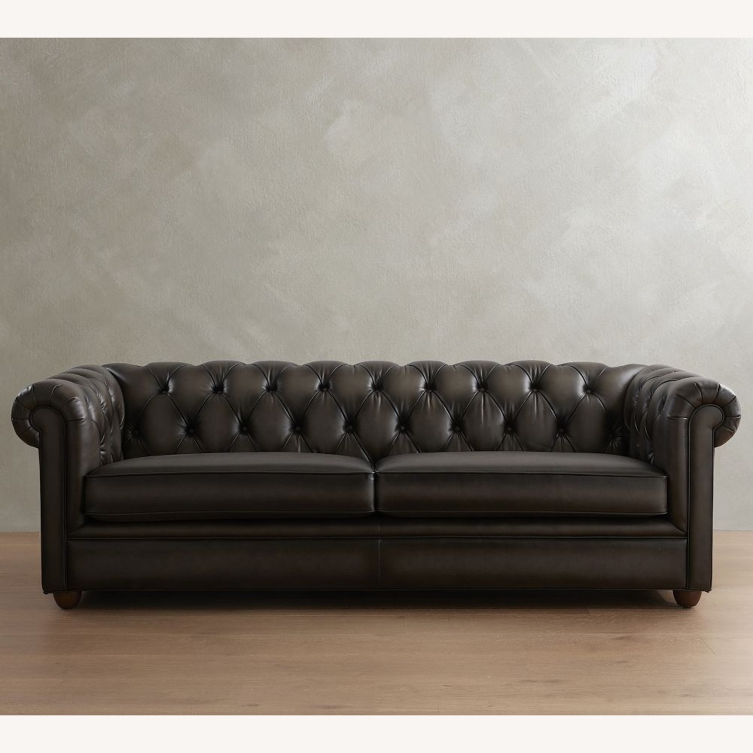Potterybarn Chesterfield Roll Arm Leather Sofa - image-5
