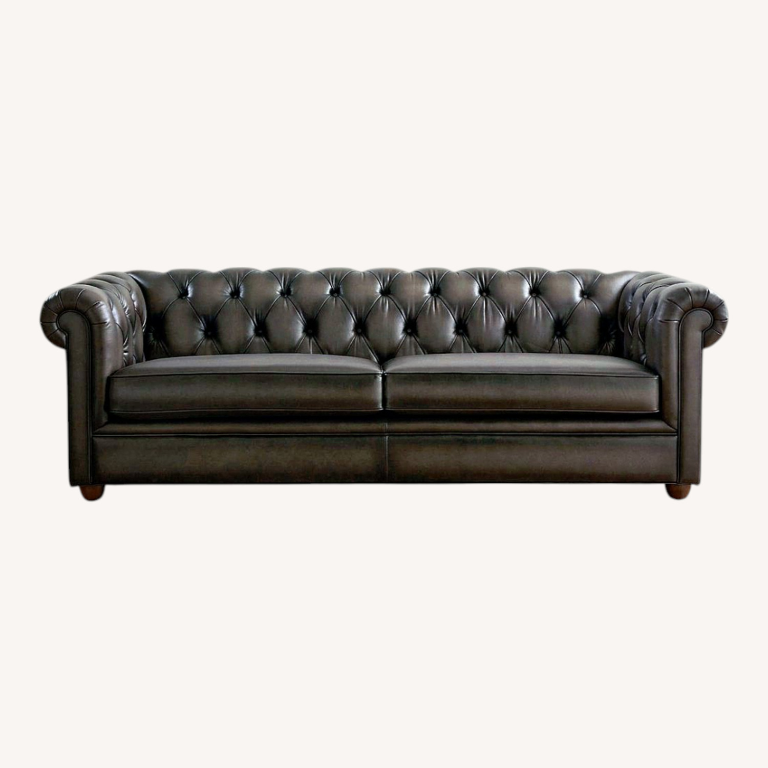 Potterybarn Chesterfield Roll Arm Leather Sofa - image-0