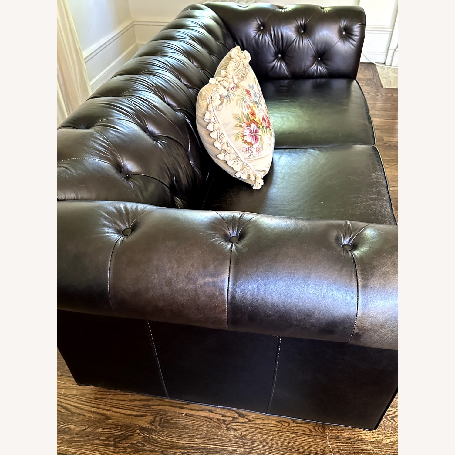 Potterybarn Chesterfield Roll Arm Leather Sofa - image-2