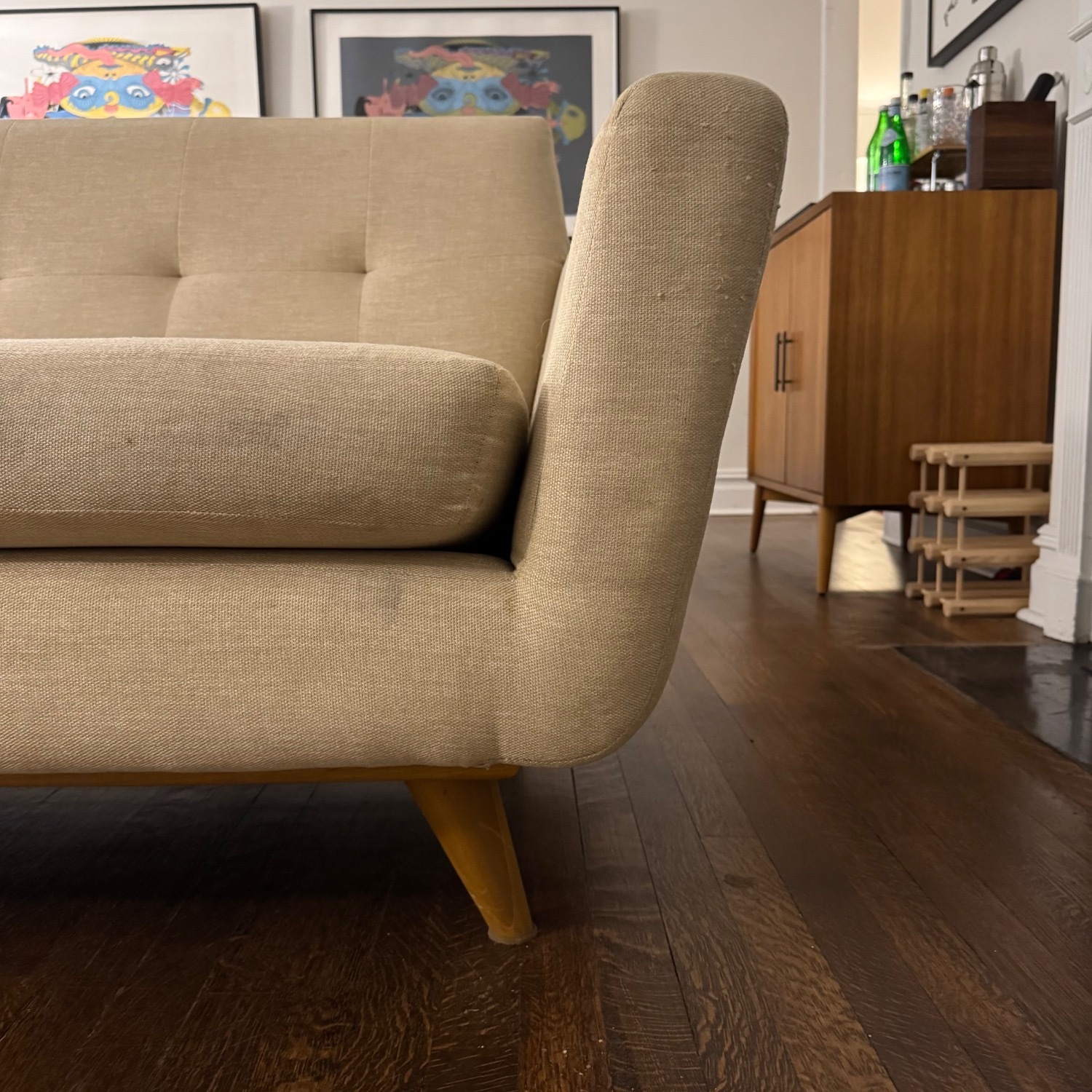 Joybird Hughes Light Brown Fabric 3+ Seater Sofa - image-6