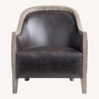 Arhaus Dark Gray Leather Accent Chair