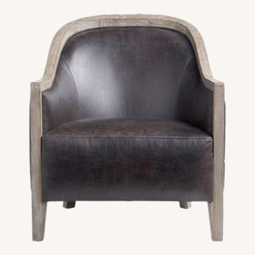Used Arhaus Dark Gray Leather Accent Chair for sale on AptDeco