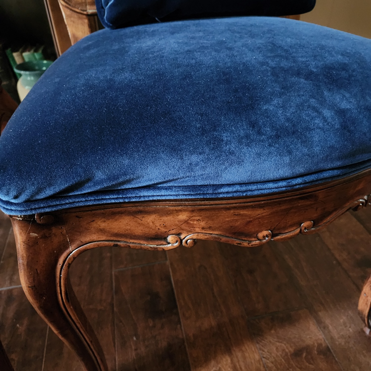 Ralph Lauren Blue Velvet Dining Chairs - image-4