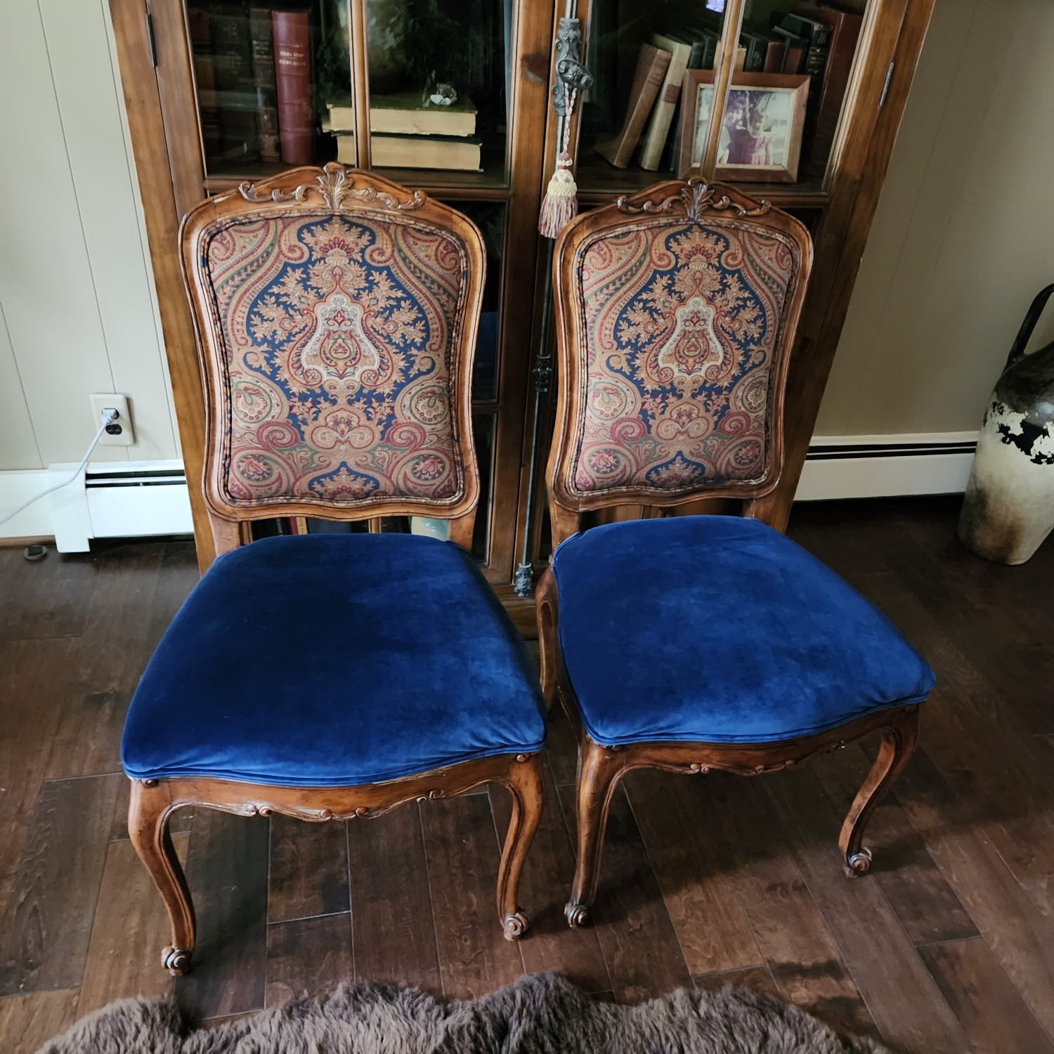 Ralph Lauren Blue Velvet Dining Chairs - image-2