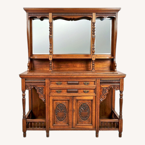 Used Vintage/Antique Dark Brown Wood Wall Unit for sale on AptDeco