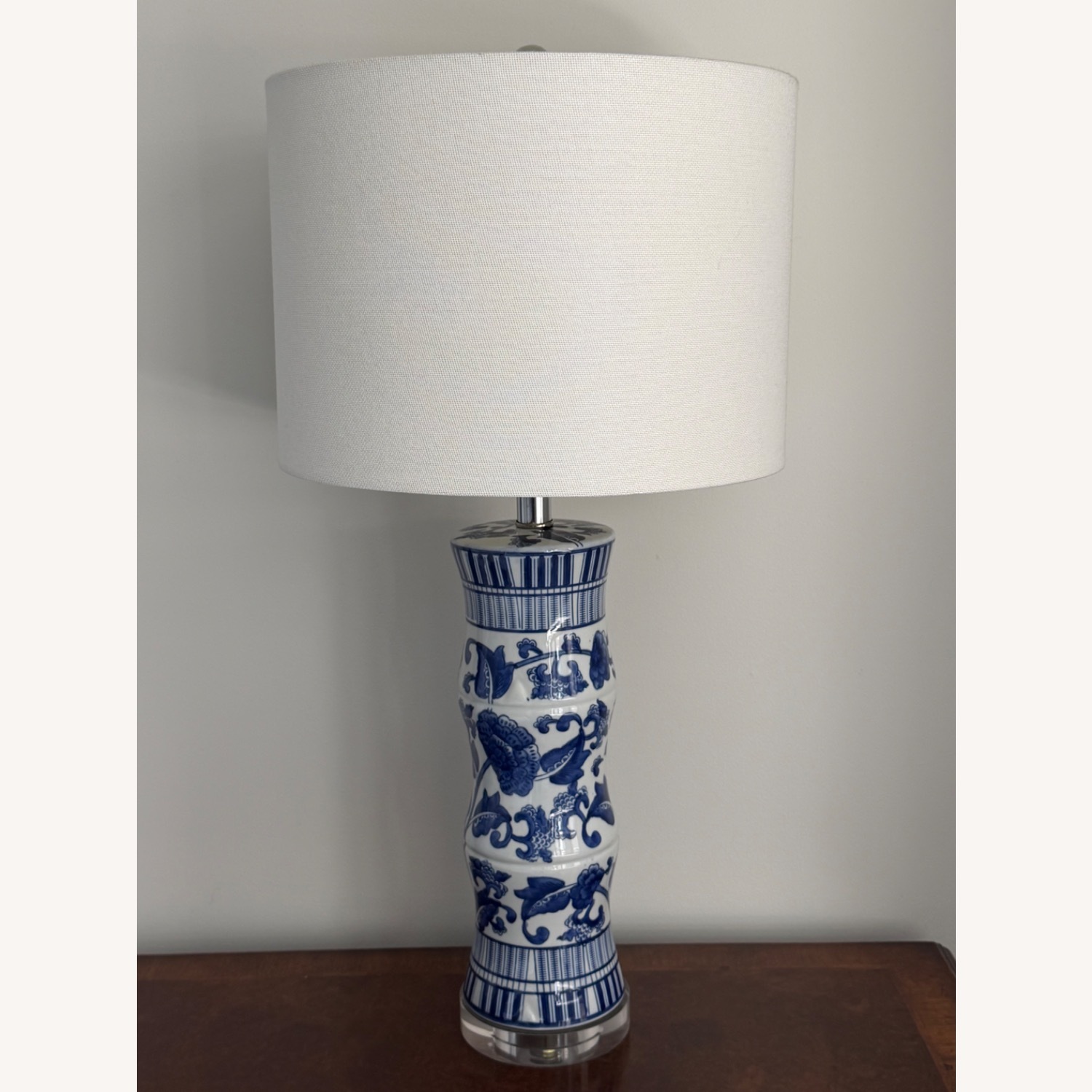 Blue and White Ceramic Table Lamps - image-1