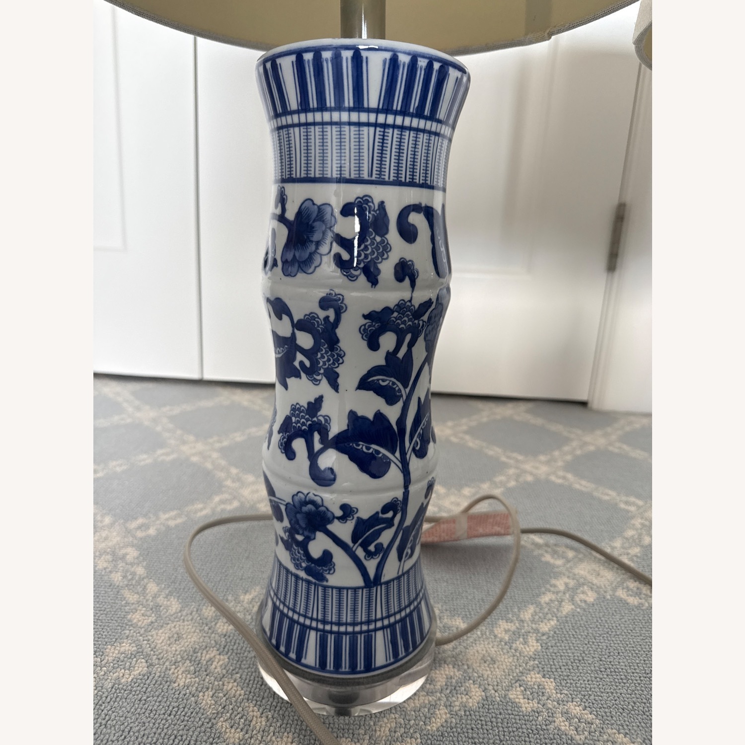 Blue and White Ceramic Table Lamps - image-3