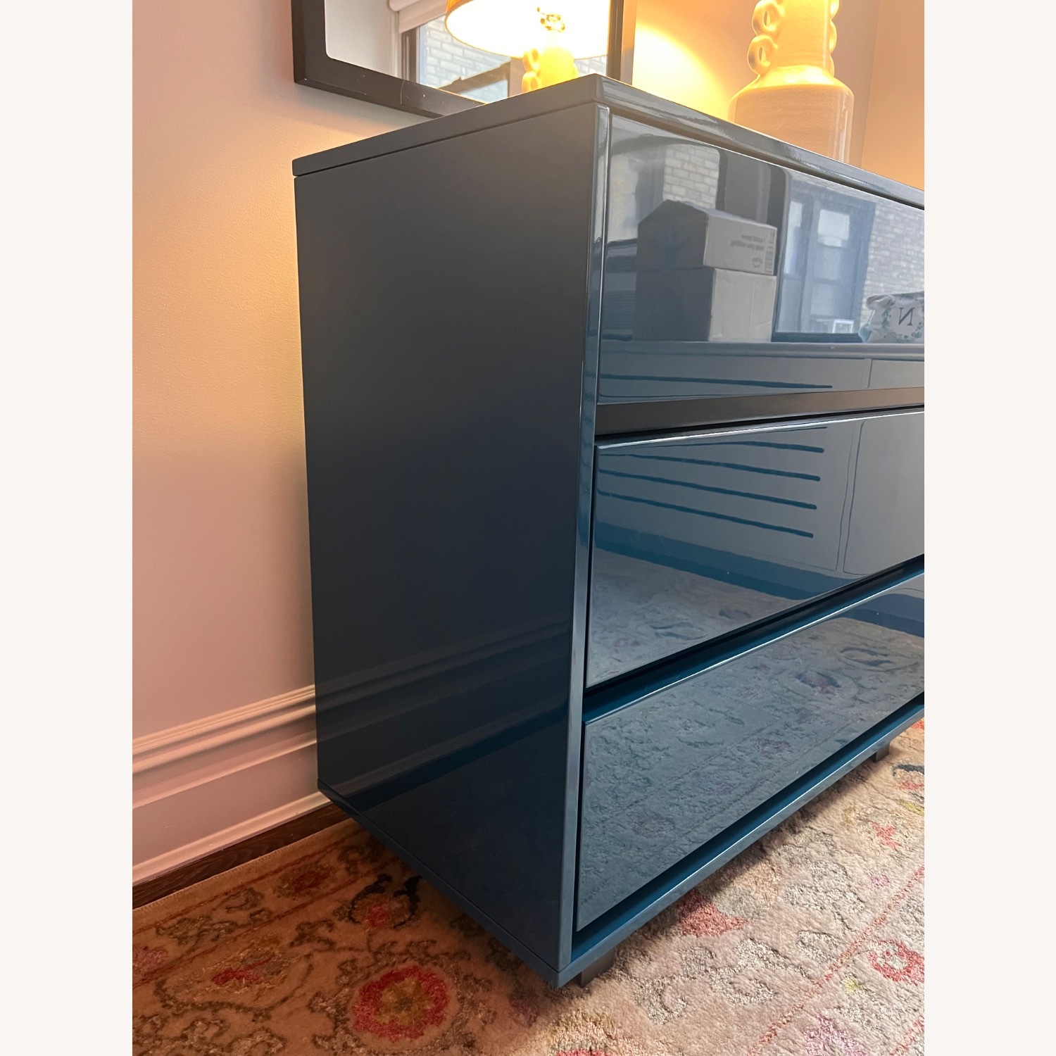 CB2 Gallery Blue Lacquer Dresser - image-2