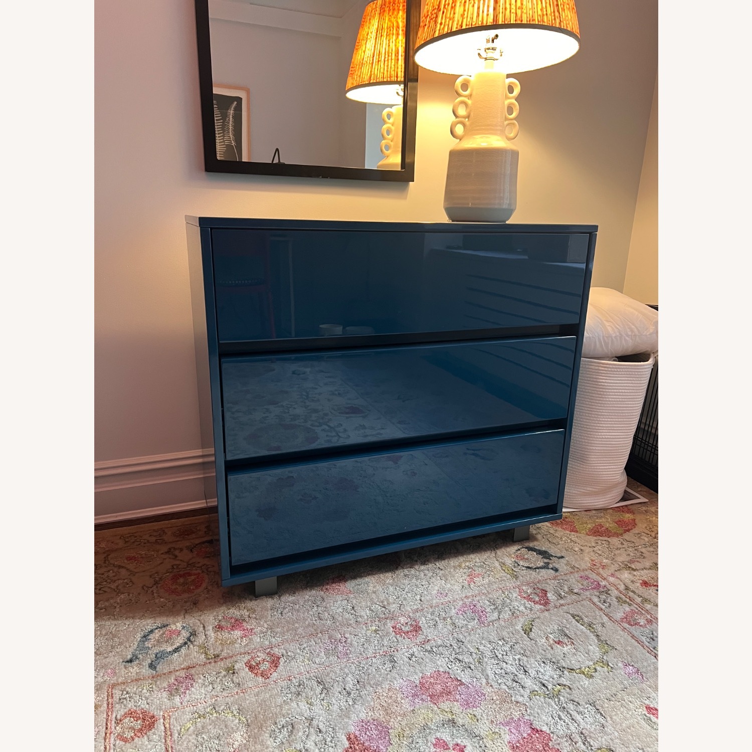 CB2 Gallery Blue Lacquer Dresser - image-1