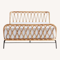 Crate & Barrel Natural Rattan Queen Bed