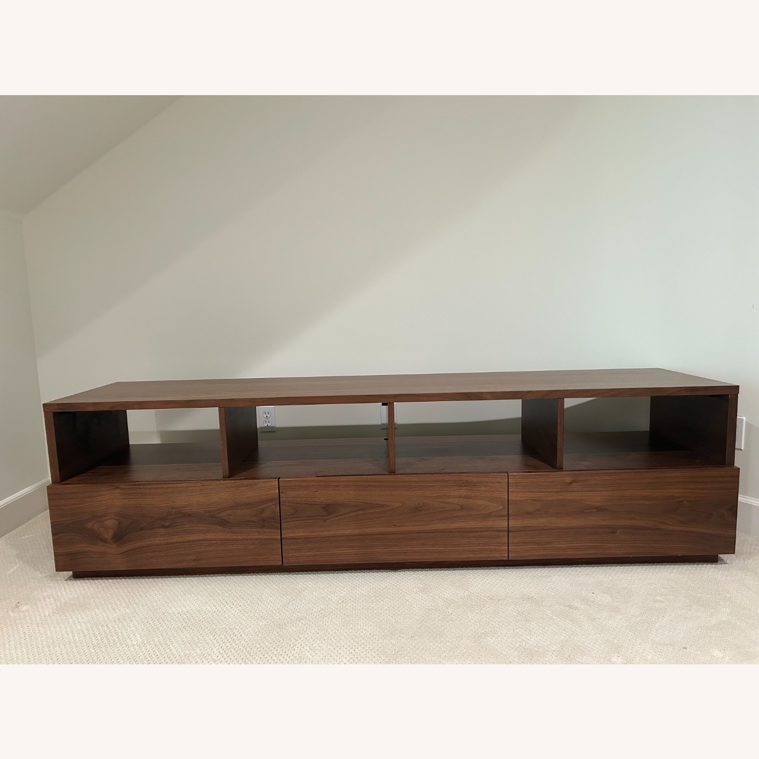 CB2 Chill Large Media Console Walnut Finish - image-1