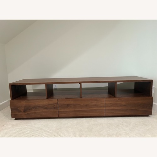 Used CB2 Chill Large Media Console Walnut Finish for sale on AptDeco