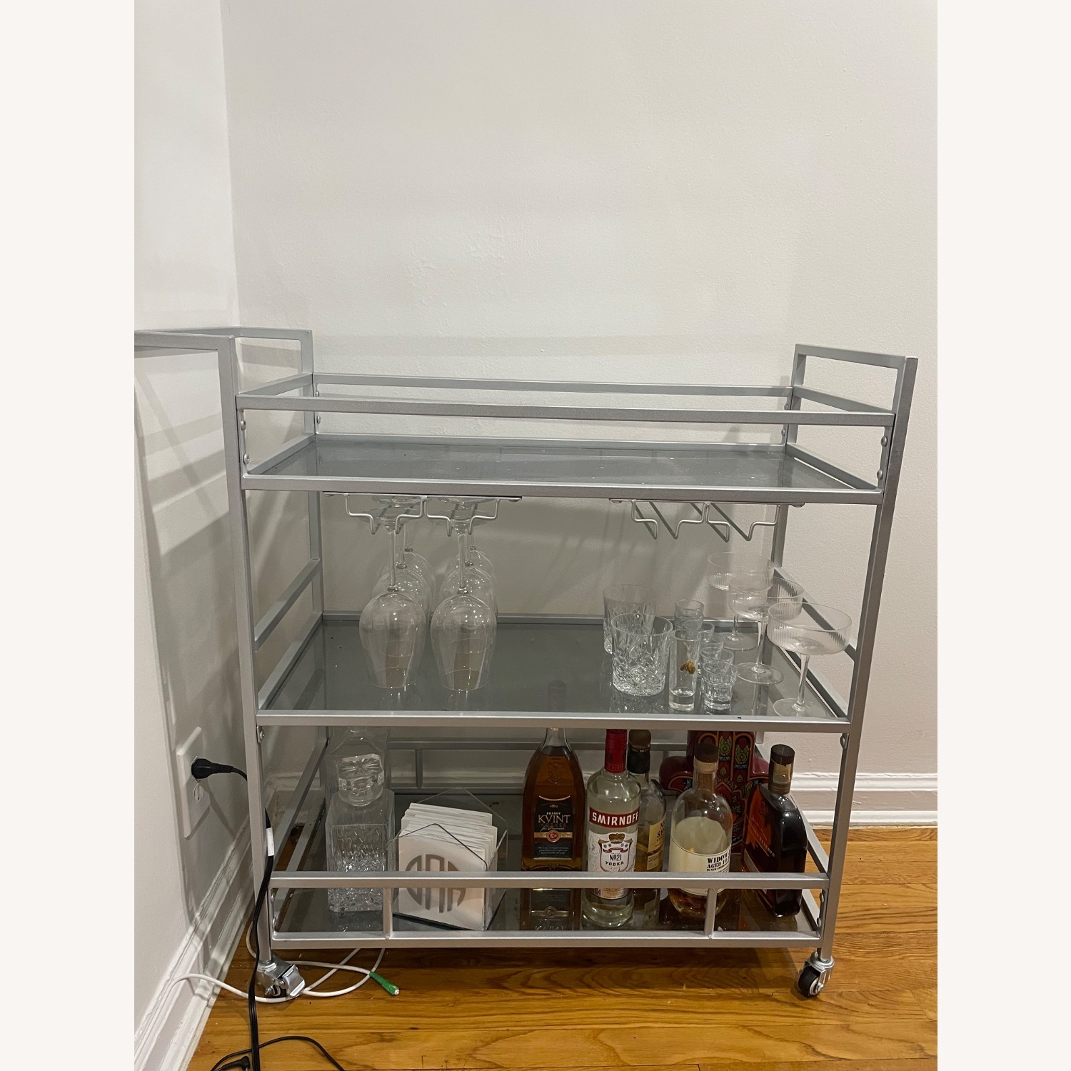 Silver Bar Cart  - image-1