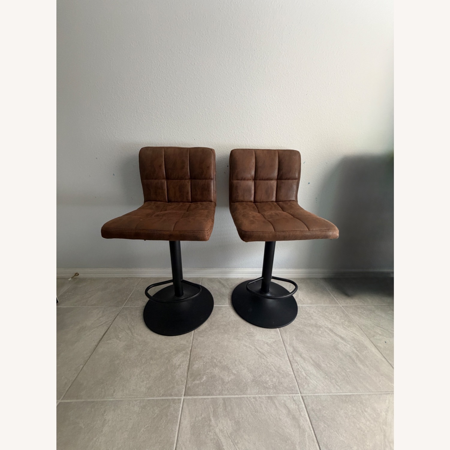 Amazon Dark Brown Fabric Stools - image-2