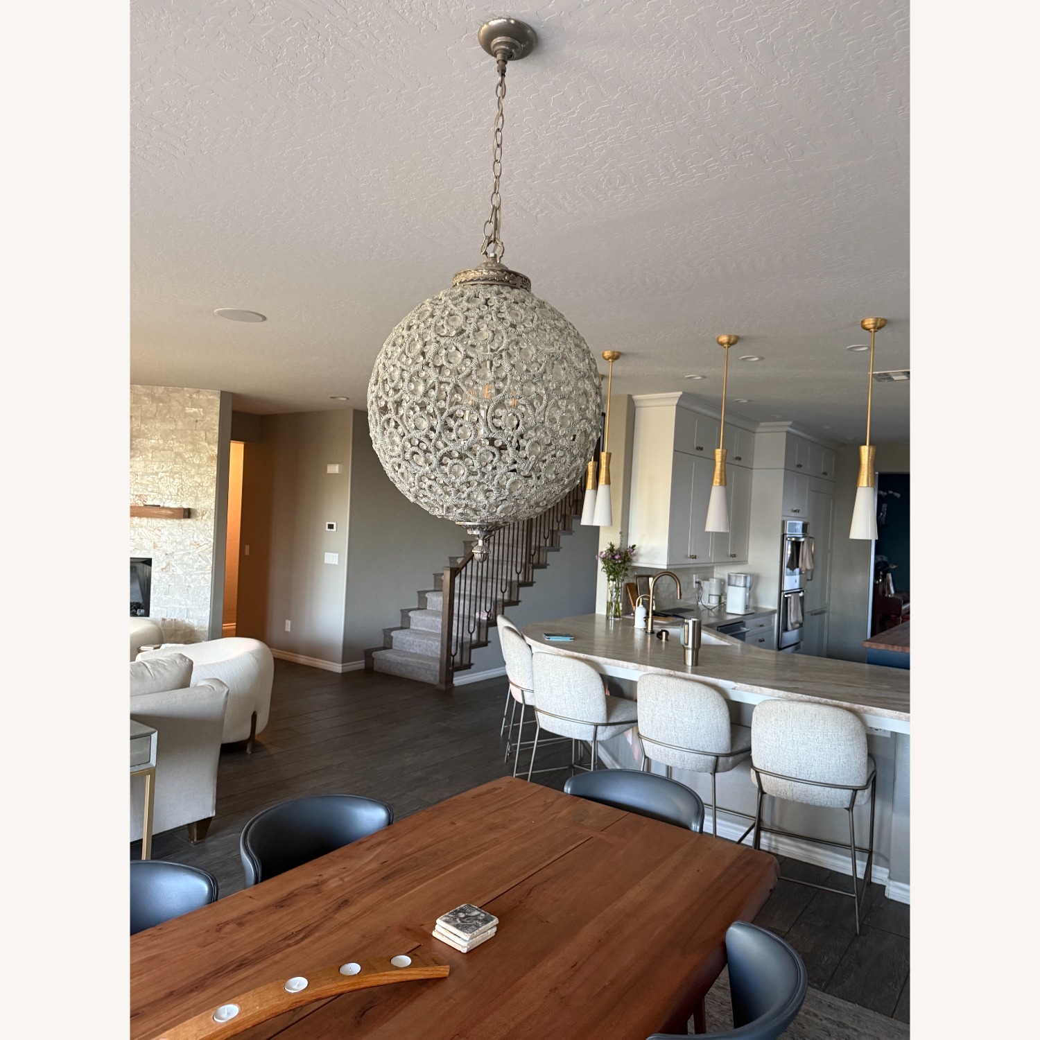 Ethan Allen Silver Ceiling Lamp - image-3