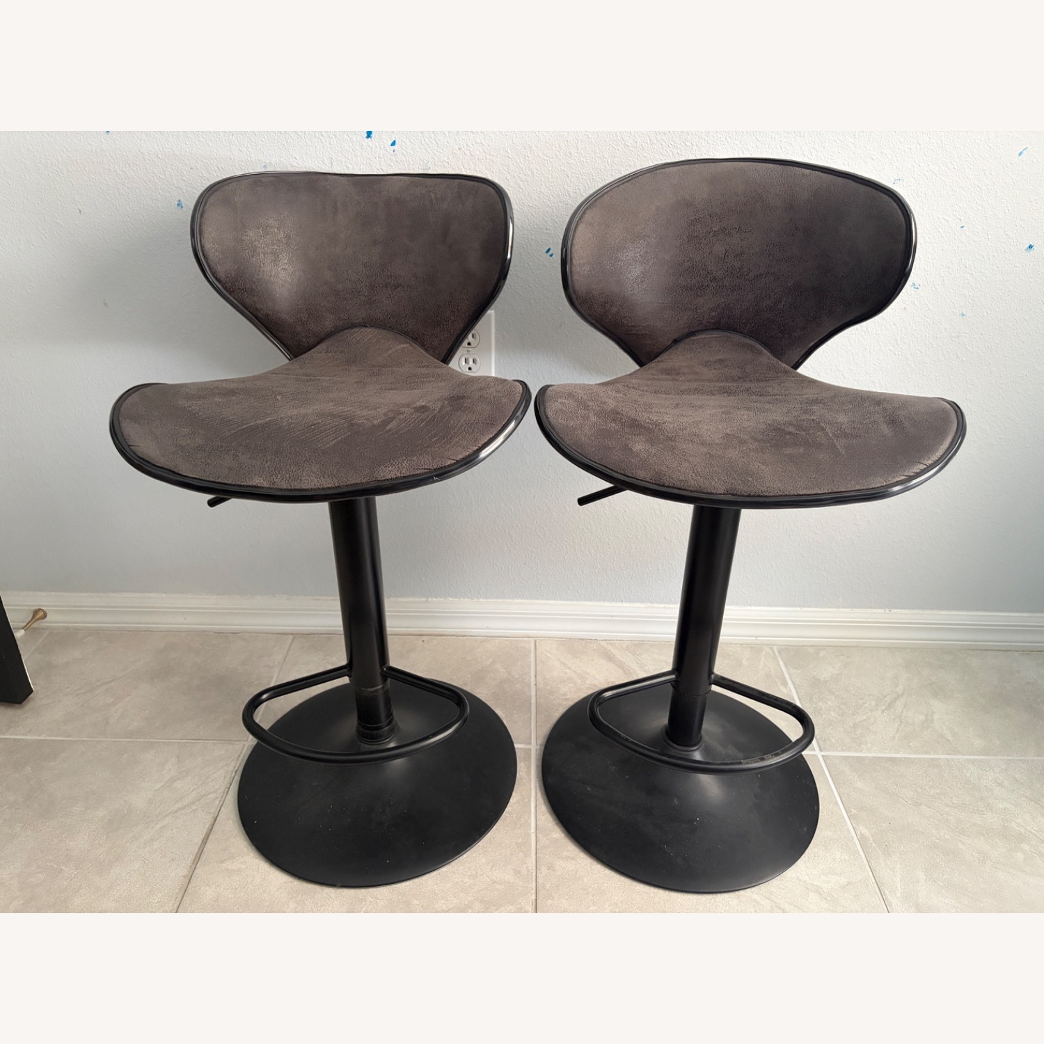 Dark Brown Fabric Stools - image-2