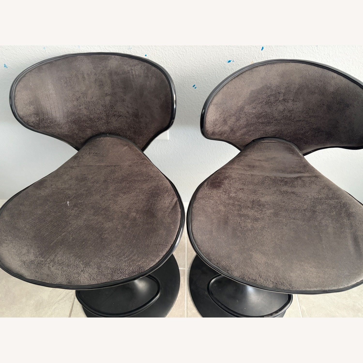 Dark Brown Fabric Stools - image-3