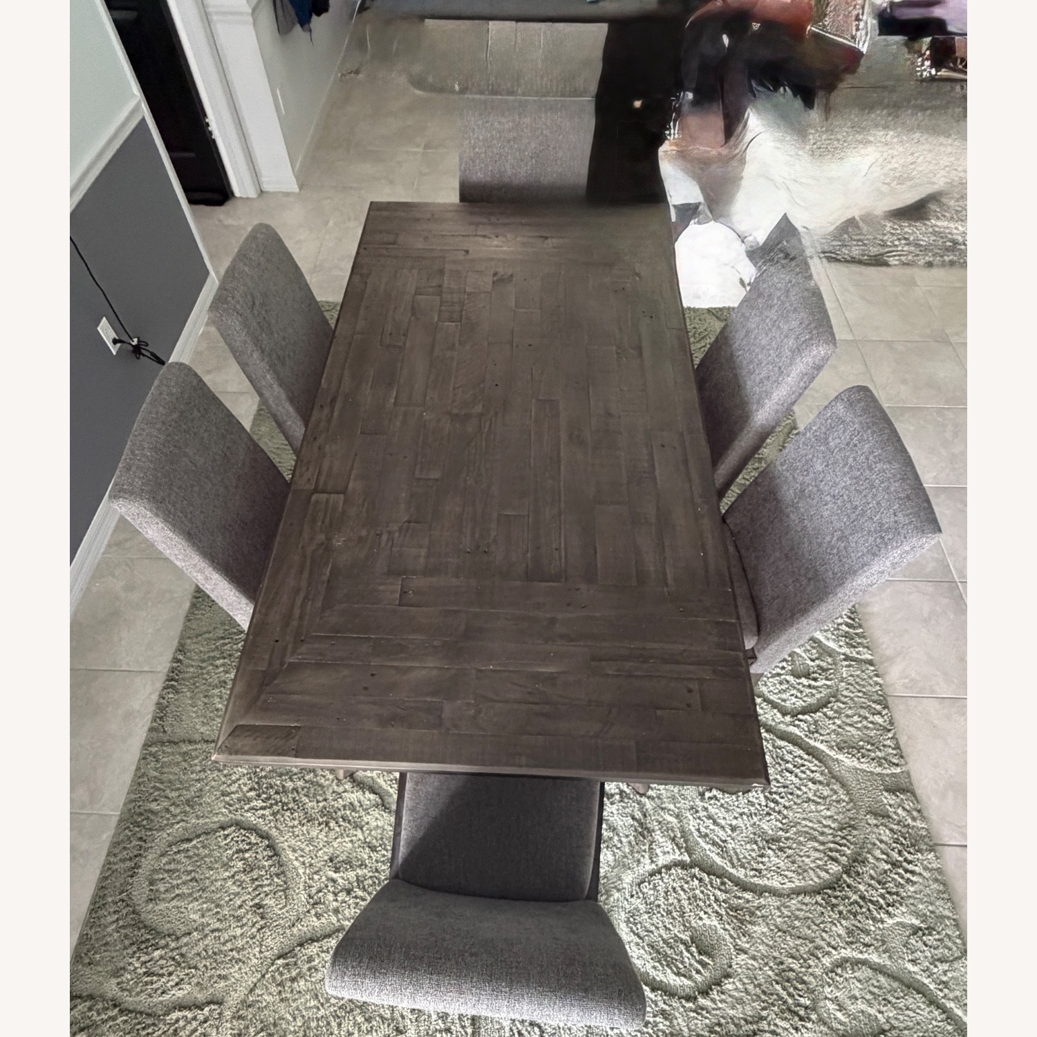 Ashley Furniture Dark Gray Wood Dining Table - image-5